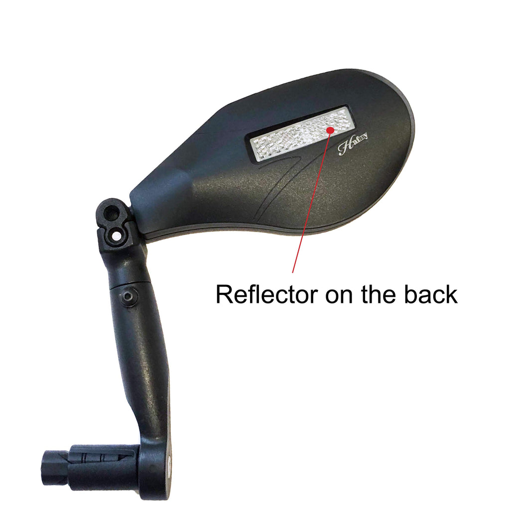 Hafny New Handlebar Bike Mirror, Hd,Blast-Resistant, Glass Lens, Reflector (Hf-M903Ls-Fr05 (Bar End Fitting Left Side, Silver Gl