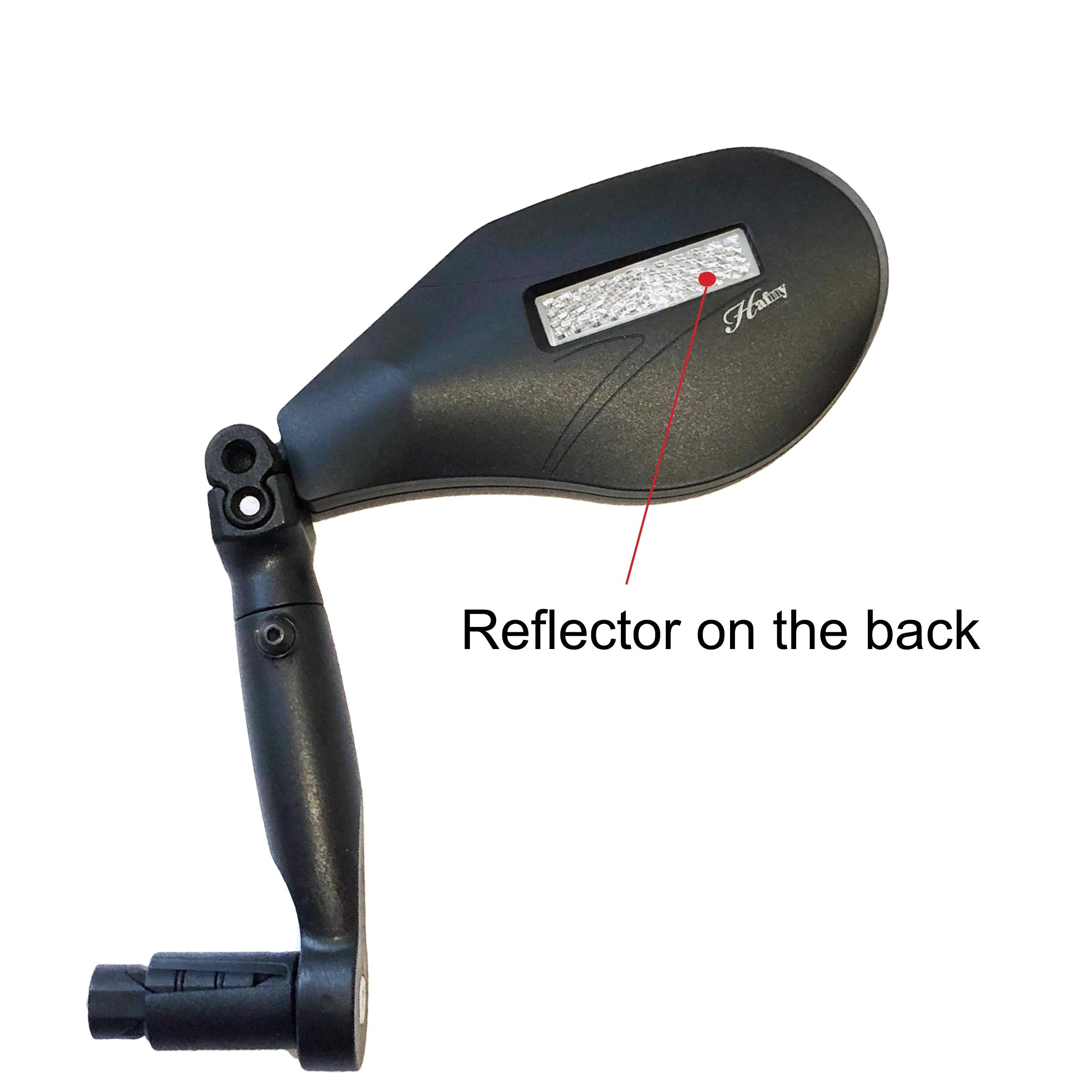 Hafny New Handlebar Bike Mirror, Hd,Blast-Resistant, Glass Lens, Reflector (Hf-M903Ls-Fr05 (Bar End Fitting Left Side, Silver Gl