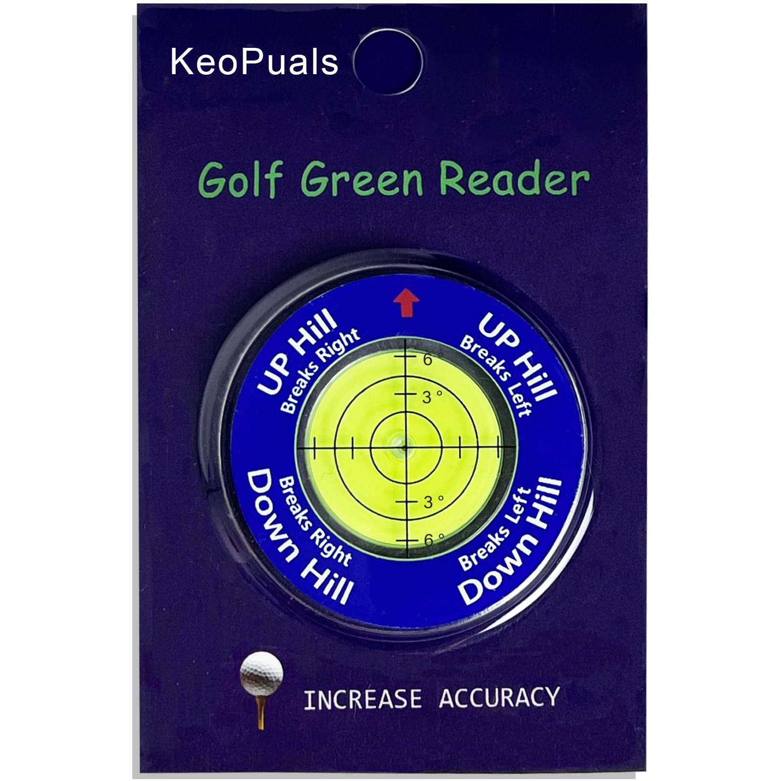 Keopuals Golf Green Reader - Golf Ball Markers With Level Golf Accessories Golf Putting Green Reading Aid Bubble Golf Training T