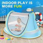 Baby Beach Tent With Baby Hat, Pop Up Toddler Travel Tent With Sun Hat For Boys Or Girls, Sun Shade For Toddler Camping, Infant