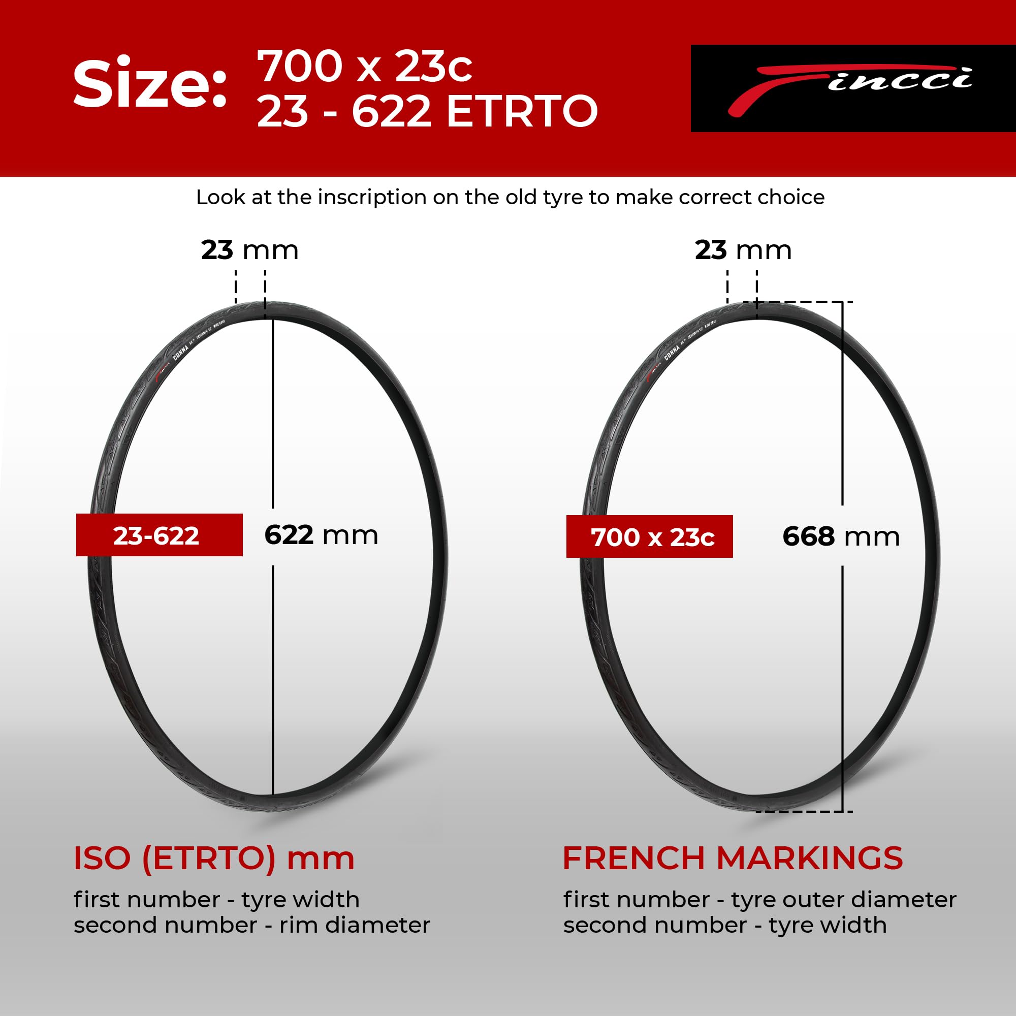 Fincci ?Onna 700X23C Tire Foldable 23-622 60Tpi With 1Mm Antipuncture Protection For Cycling Racing Touring Road Bike
