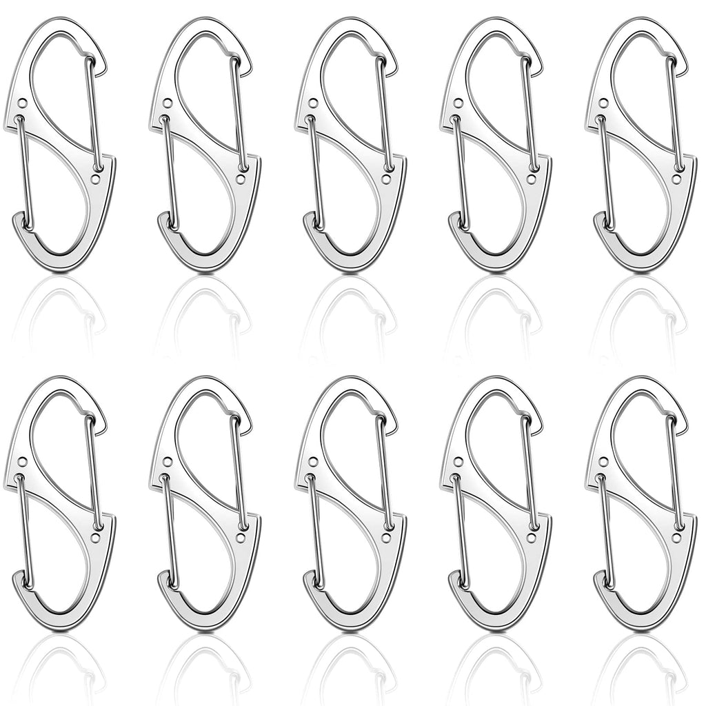 Moxweyeni 20 Pcs Zipper Clip S Carabiner Clips Small Alloy Snap Hook Anti Theft 1. 6 Inch Mini Dual Wire Gate Interlocking Keych