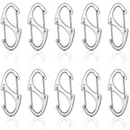 Moxweyeni 20 Pcs Zipper Clip S Carabiner Clips Small Alloy Snap Hook Anti Theft 1. 6 Inch Mini Dual Wire Gate Interlocking Keych