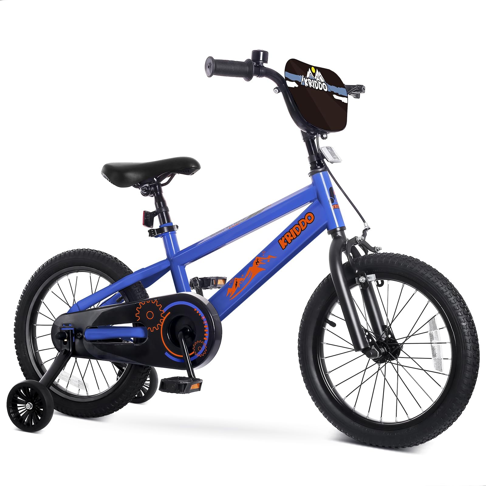 KRIDDO 14-16 Inch Kids Bike for Ages 3-8, Boys and Girls Bicycle with Removable Training Wheels, Bicycle for Kids with Hand Brak