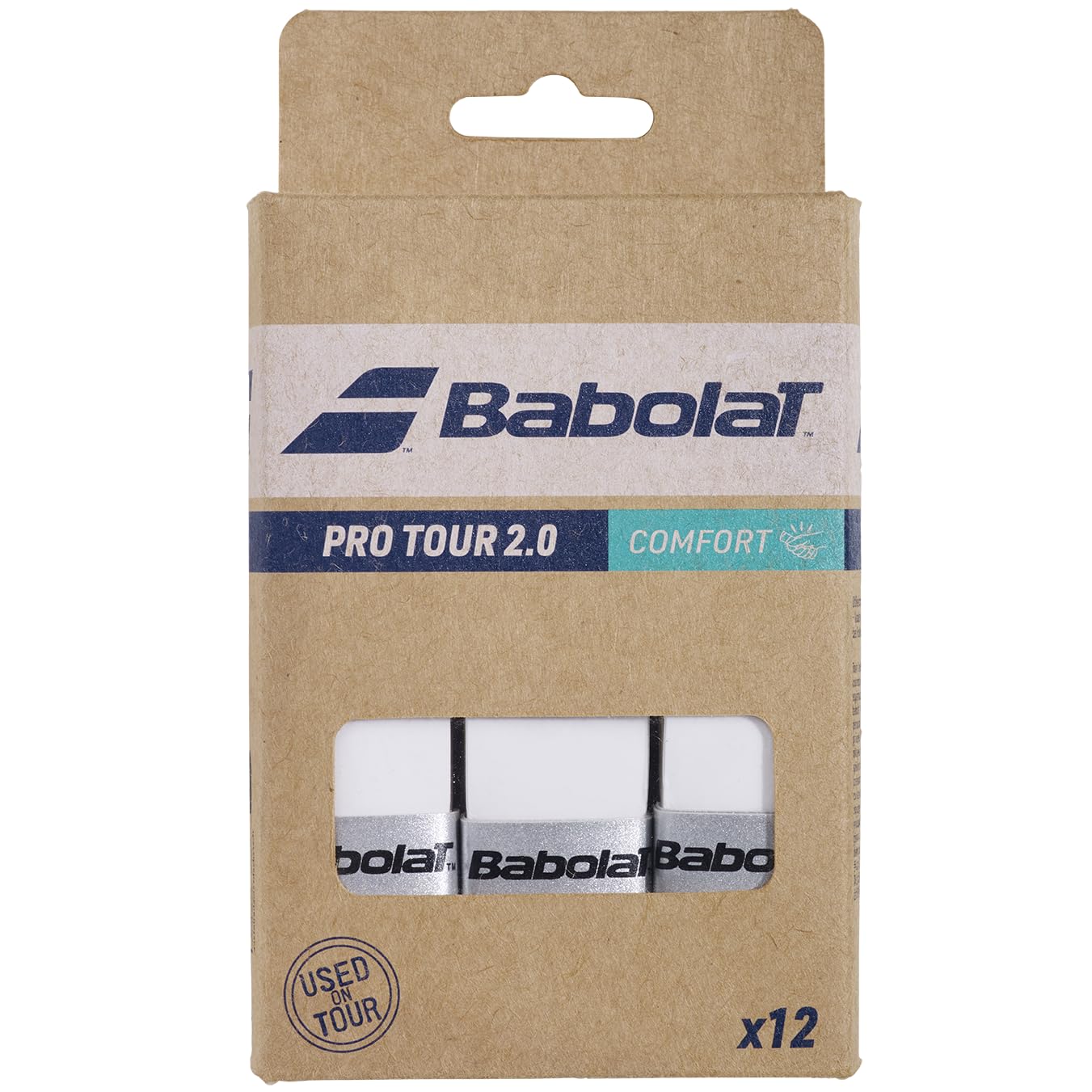 Babolat pro Tour 2.0 Comfort overgrip, 12 Grip, White