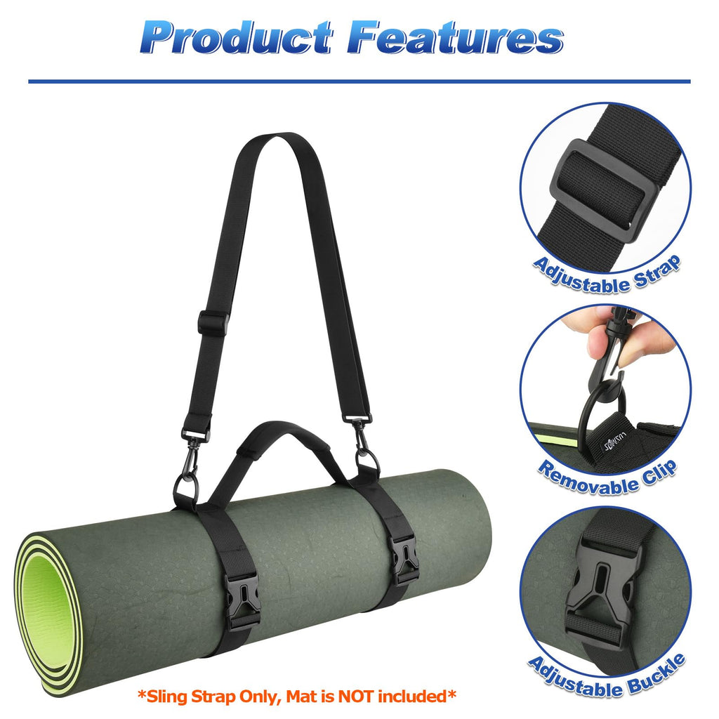 Cosmos Portable Yoga Mat Strap Mat Sling Picnic Blanket Strap With Adjustable Shoulder Strap & Handle For Festivals Picnics Camp