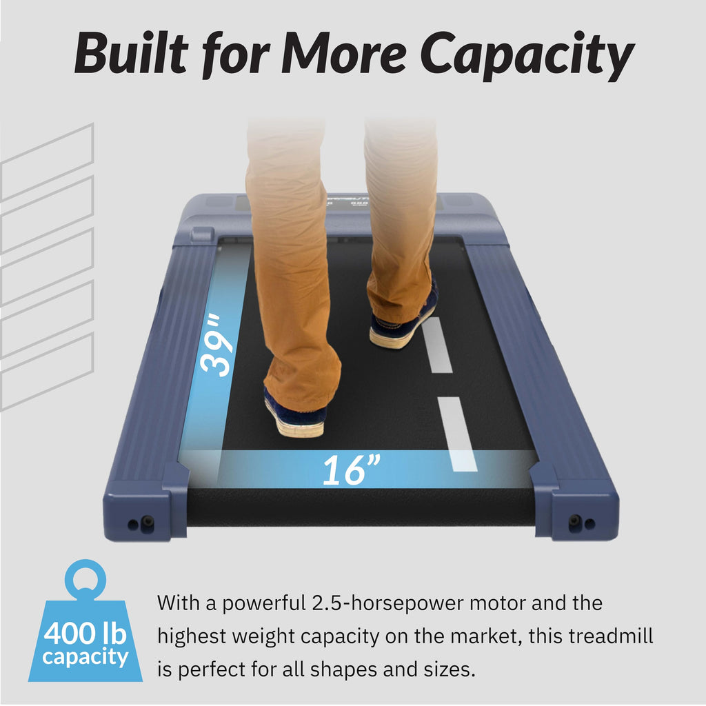 Exerpeutic 400 Lb. Capacity Heavy-Duty Walking/Jogging Exercise Treadmill Walking Pad- Home Gym Workout, Foldable Under Desk Des