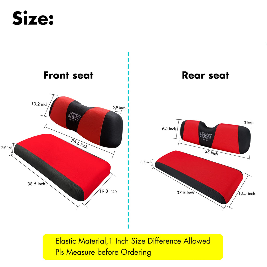 10L0L Golf Cart Front With Rear Seat Cover Set For Ezgo Txt Rxv & Club Car Ds 4 Passenger Models Bench Seat Covers Kit Breathabl