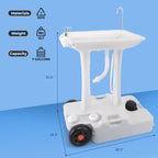Serenelife Slcasn25 Portable Camping Sink W/Towel Holder & Soap Dispenser-30L Water Capacity Hand Wash Basin Stand W/Rolling Whe
