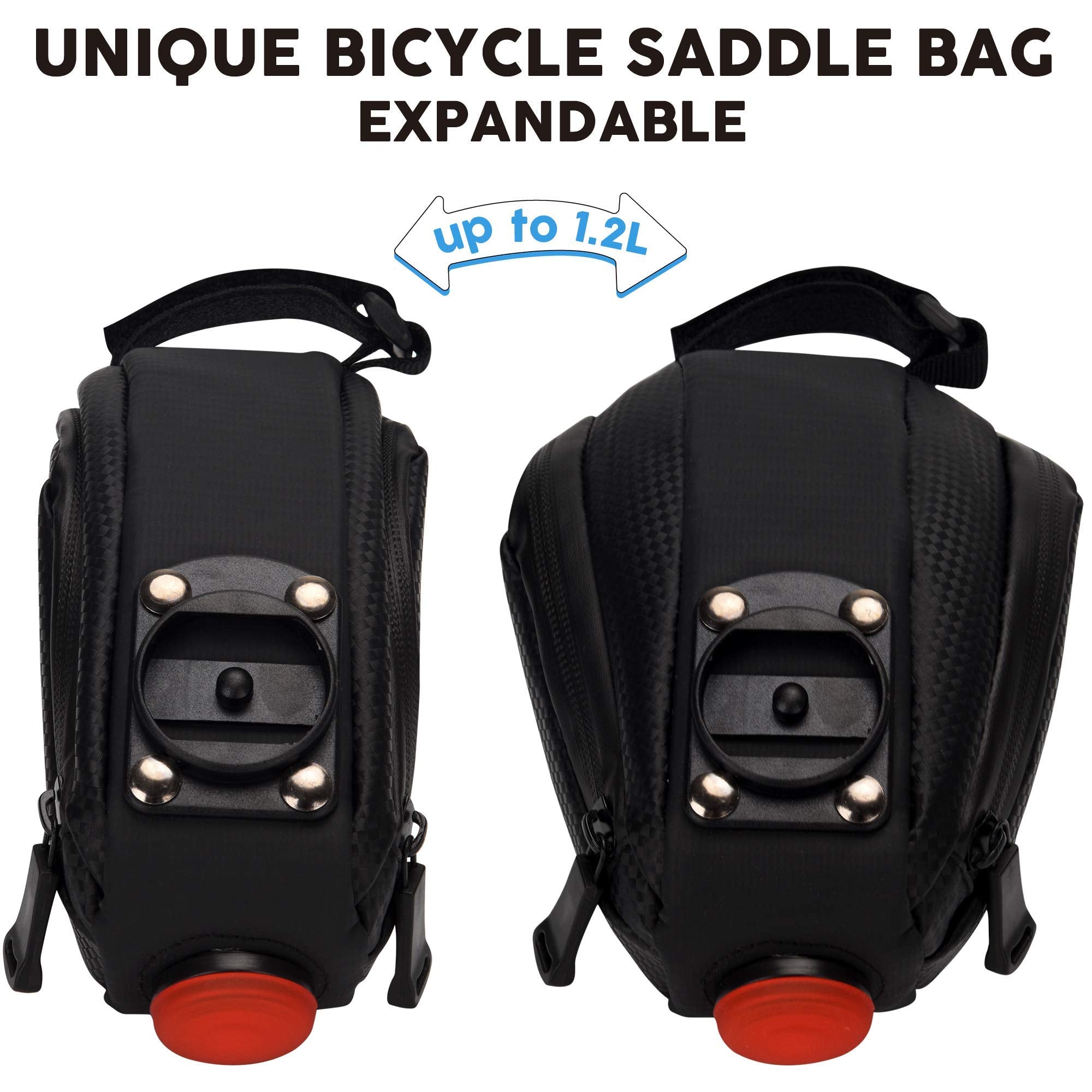 Daway Bike Repair Kit With Taillight - A36 Waterproof Bicycle Saddle Bag, 16 In 1 Multi Tool, Glueless Tire Tube Patches, Tire L