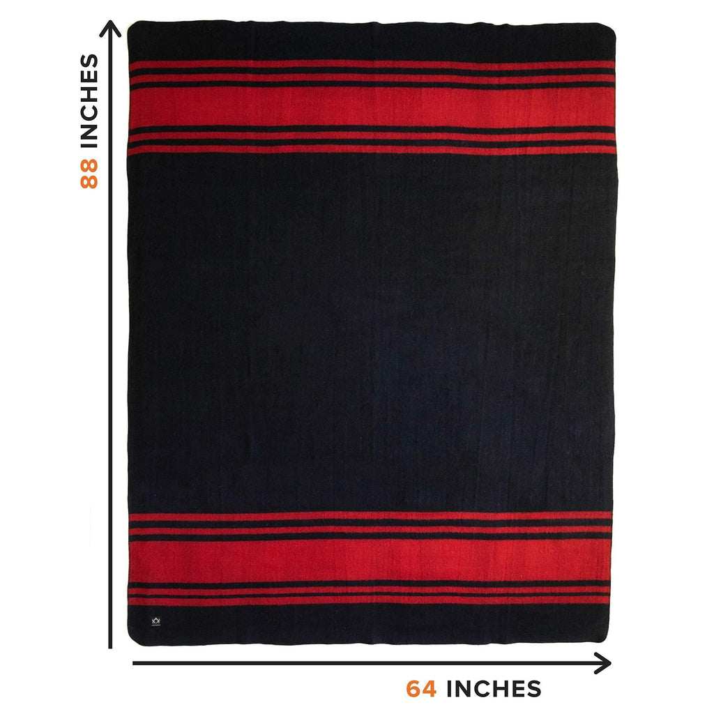 Arcturus Rainier Wool Blanket - 4.5Lbs Warm, Heavy, Washable, Large | Great For Camping, Outdoors, Survival & Emergency Kits (La