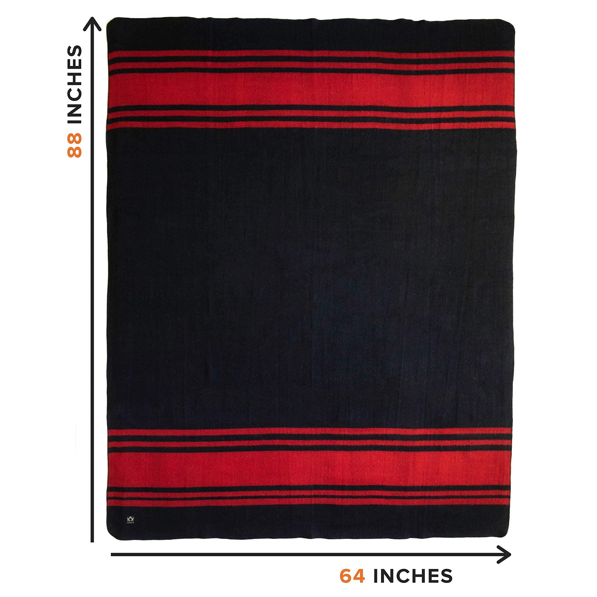 Arcturus Rainier Wool Blanket - 4.5Lbs Warm, Heavy, Washable, Large | Great For Camping, Outdoors, Survival & Emergency Kits (La