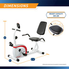 Marcy Recumbent Exercise Bike With Magnetic Resistance And Pulse Sensor Ns-908R White 30.50 X 11.50 X 21.50 Inches