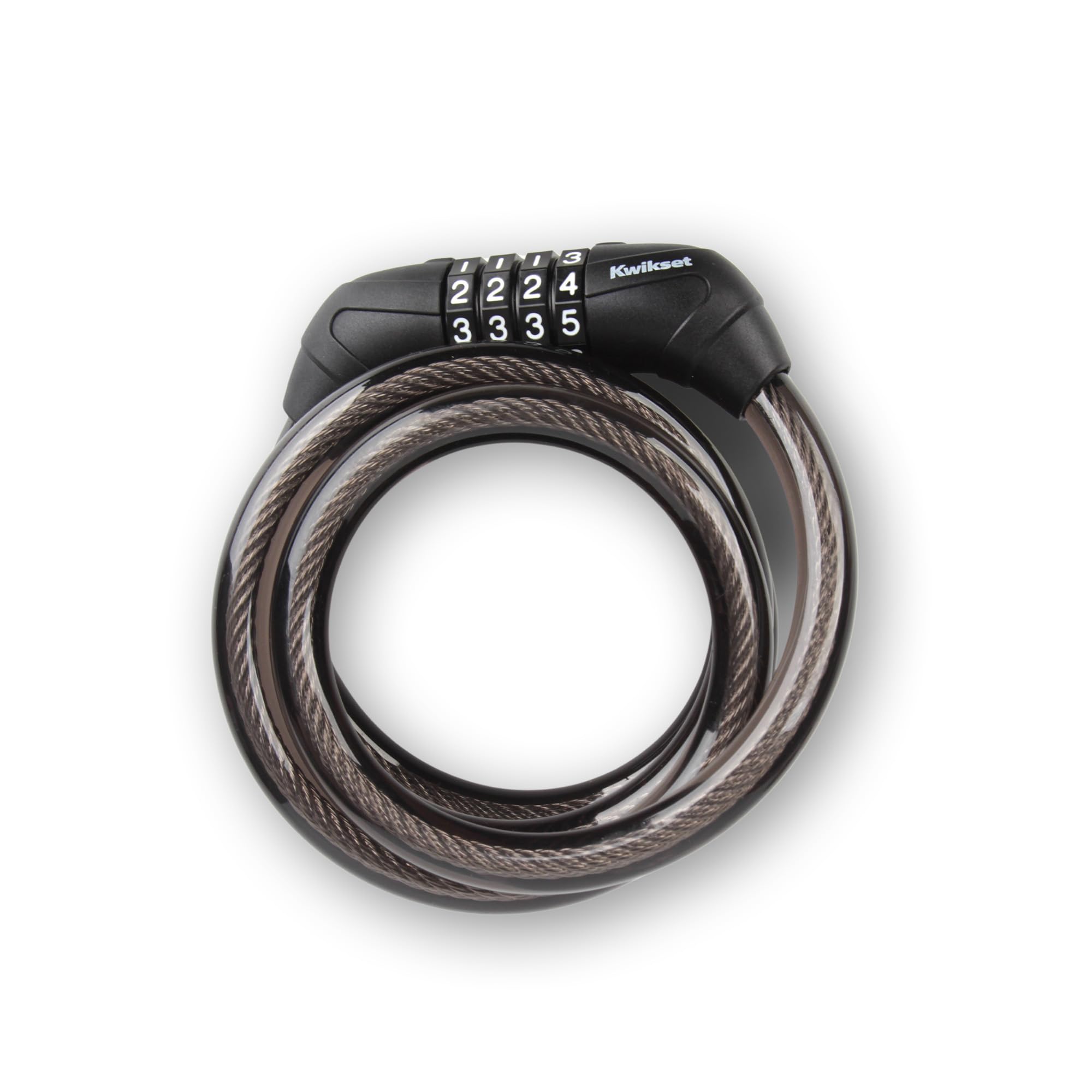 Kwikset 5 ft Combination Bicycle Cable Lock, 4-Digit, 1/2 in Diameter, Bike and Outdoor Security, 1 Pack, Black