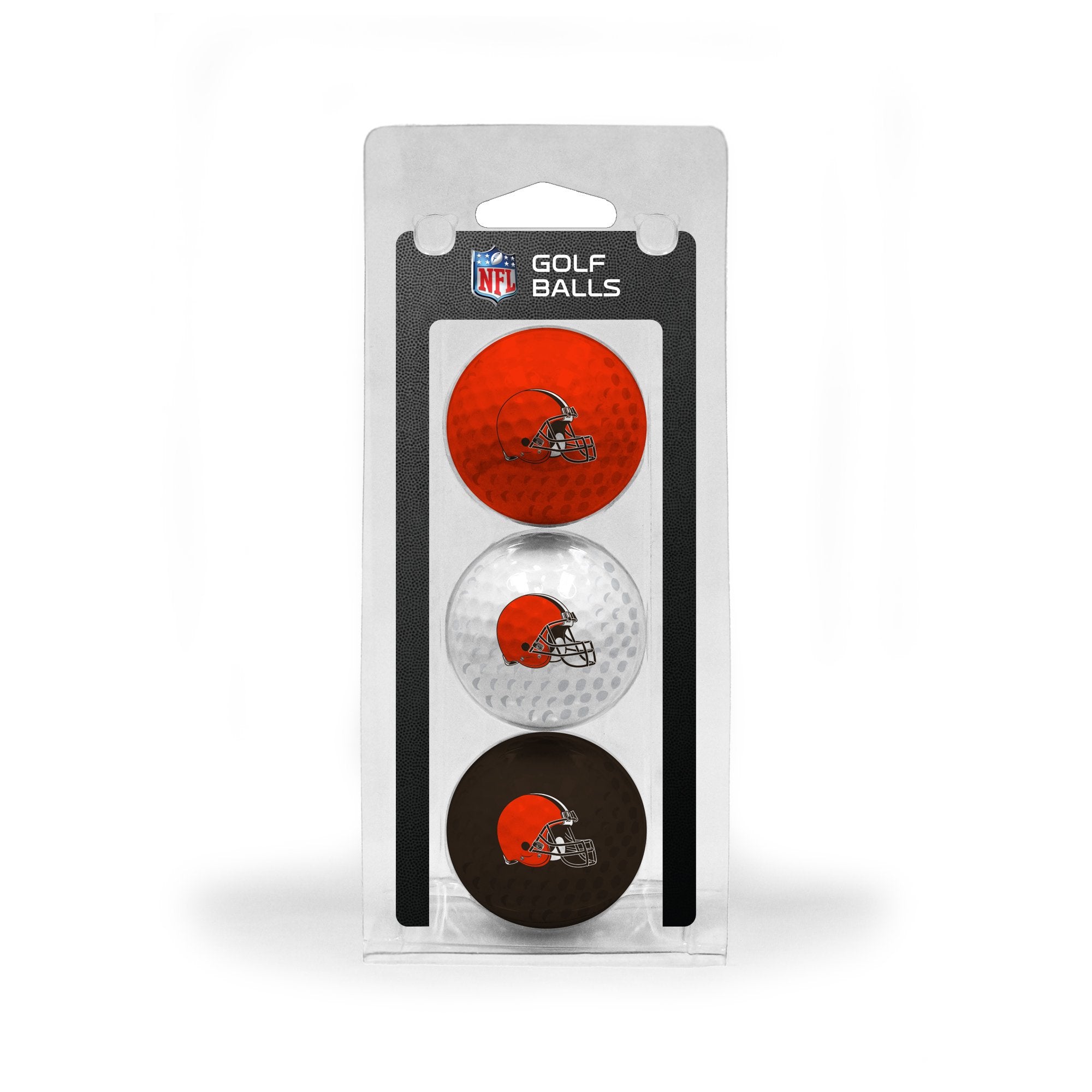 Team Golf Nfl Cleveland Browns 3 Golf Ball Pack Regulation Size Golf Balls, 3 Pack, Full Color Durable Team Imprint
