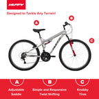 Huffy Stone Mountain 21-Speed Dual Suspension Mens Mountain Bike, 26-Inch, Gray