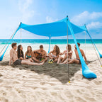 Commouds Beach Tent Canopy With 4 Aluminum Poles, Upf58+ Pop Up Beach Sun Shade, Portable Beach Sun Shelter, Easy Set Up For Bea