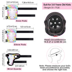 FIODAY Kids Bike Helmet, Toddler Helmet Knee and Elbow Pads Wrist Guards Adjustable Protective Gear Set with DIY Sticker for Gir