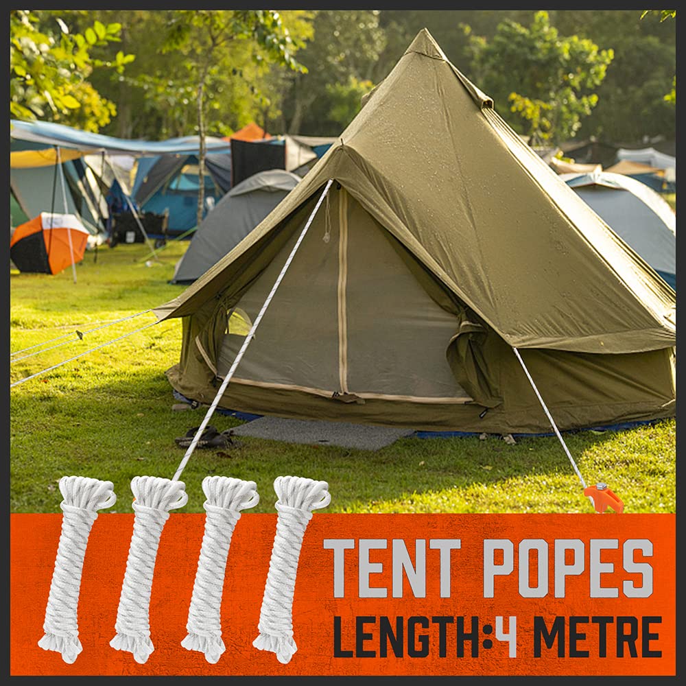 Horusdy 26 Pack Heavy Duty Tent Stakes Tent Pegs Camping Stakes With With 4X13Ft Rope & 1 Stopper T Pull Hook