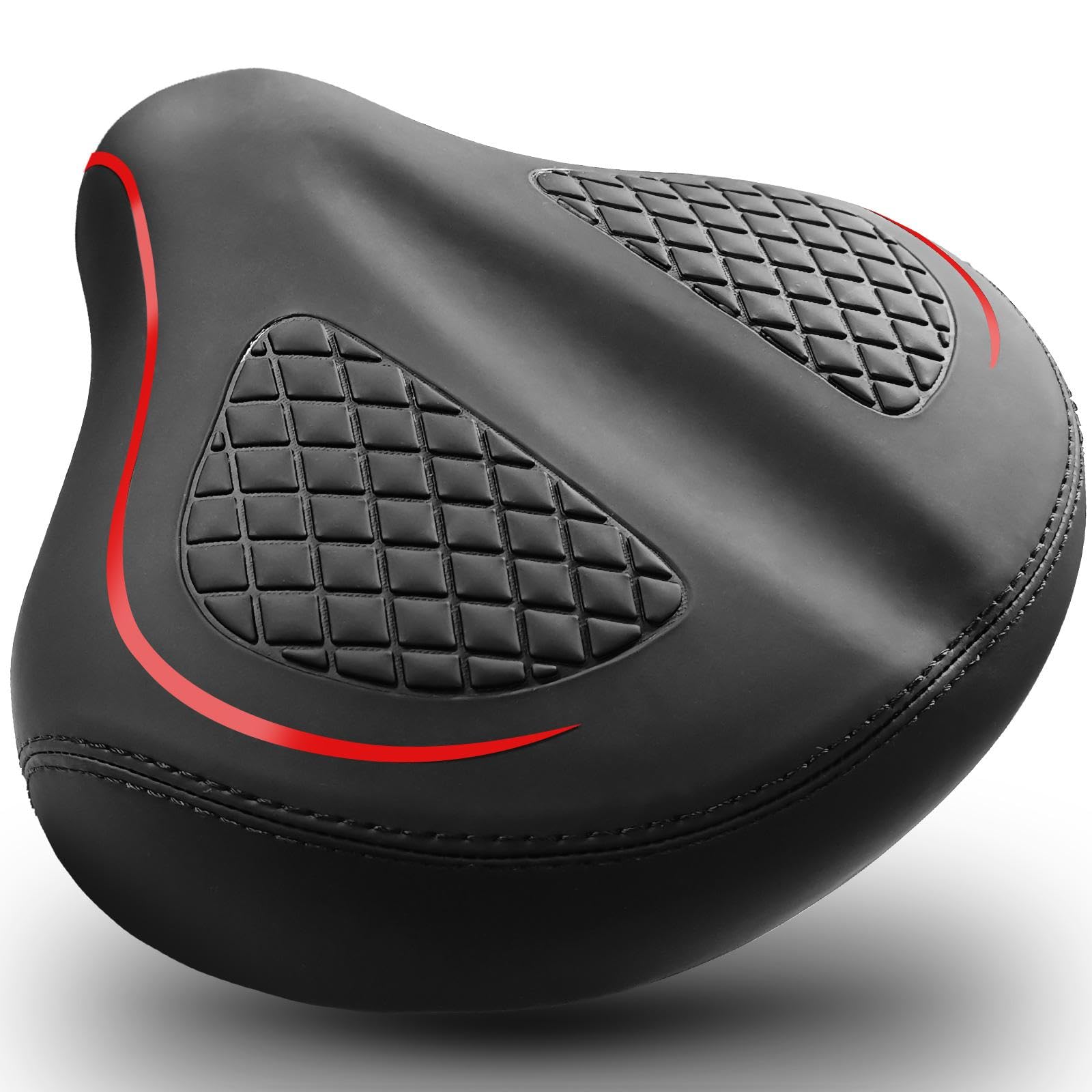 Comfortable Bike Seat, Bicycle Seats for Peloton, Memory Foam Padded Soft Women & Men Bikes Saddle Noseless, Exercise Bike Comfo