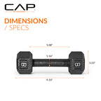 Cap Barbell Cast Iron Hex Dumbbell Weights (Pair), Black, 8 Lb