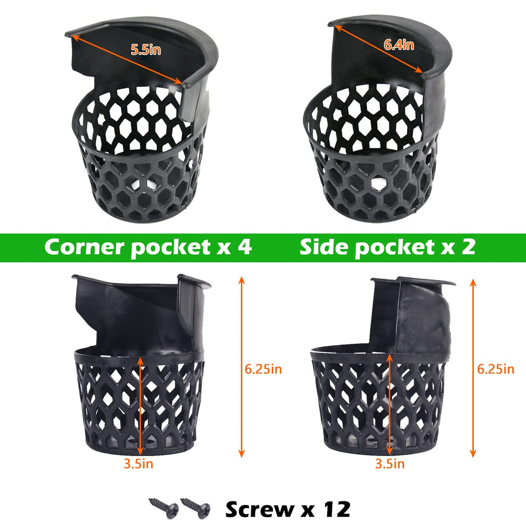 Pool Table Pockets Replacement Pockets For Billiard Table Set Of 6 Plastic Web Pockets