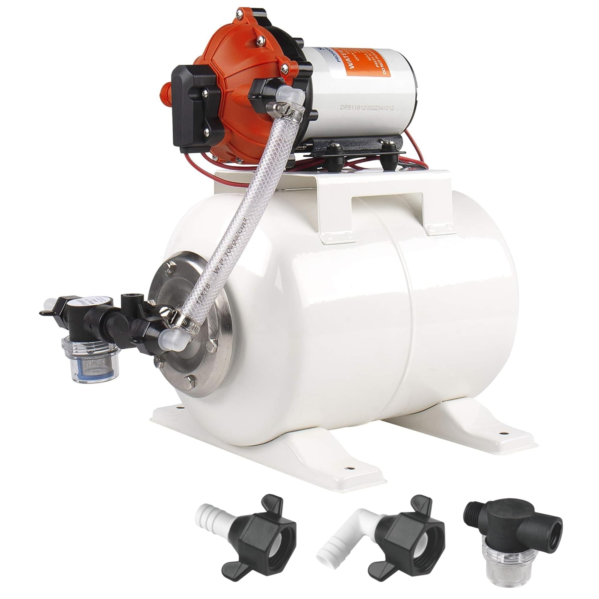 SEAFLO Marine Water Pump 12 V DC 60 PSI 5.5 GPM 2 Gallon Accumulator Tank System | Accumulator Pressure Boost System for Smooth 