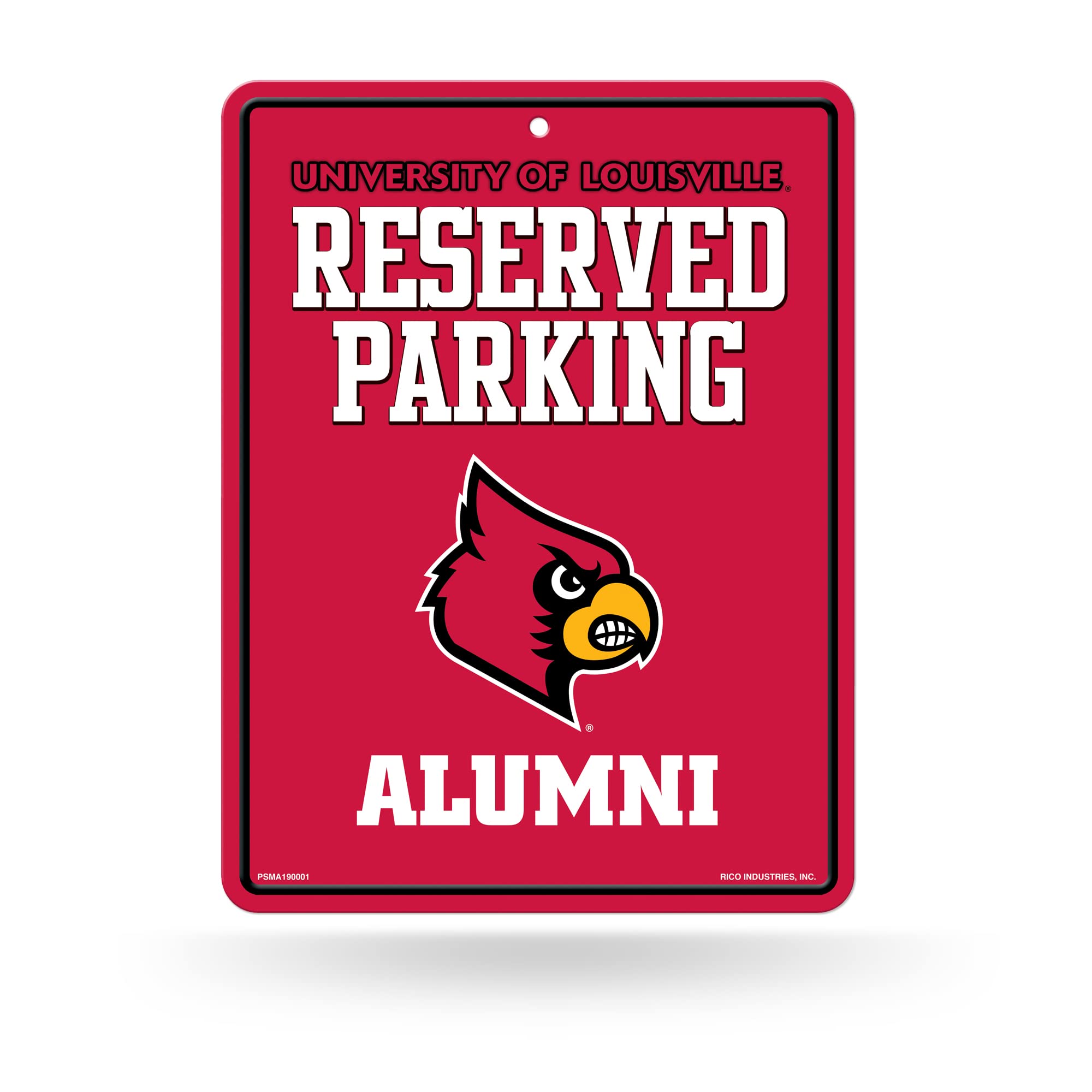 Rico Industries NCAA Louisville Cardinals Metal Parking Sign 8.5' x 11' - Great for Man Cave, Bed Room, Office, Home D  cor