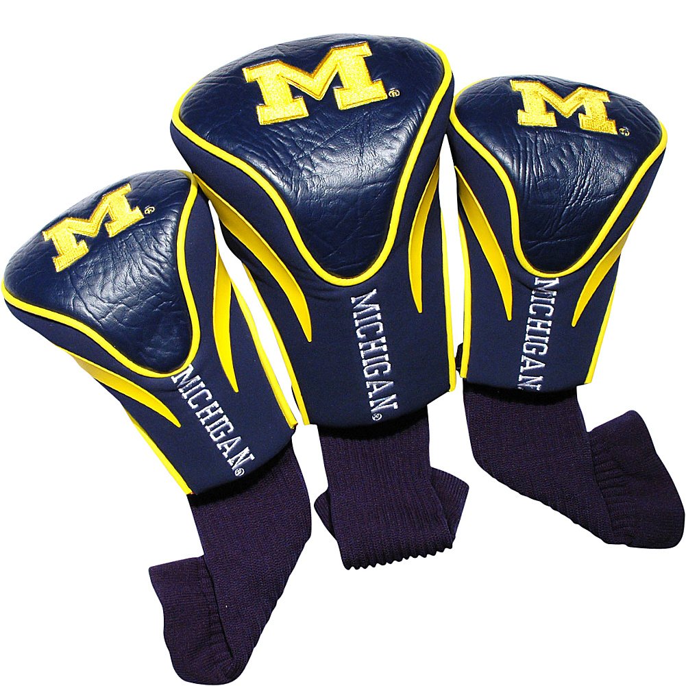 Team Golf Ncaa Michigan Wolverines Contour Golf Club Headcovers (3 Count) Numbered 1, 3, & X, Fits Oversized Drivers, Utility, R