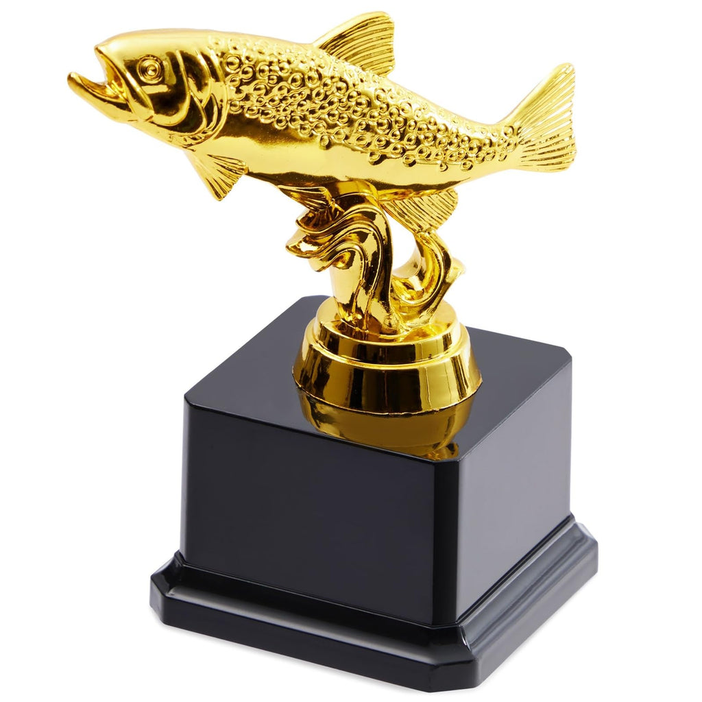Juvale Small Fish Trophy, Golden Fishing Award For Tournaments And Competitions (3X5 In)