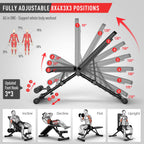 Joroto Md35 Adjustable Weight Bench 8X4X3X2 Positions- 700 Pounds Load Foldable Strength Training Benches For Full Body Workout