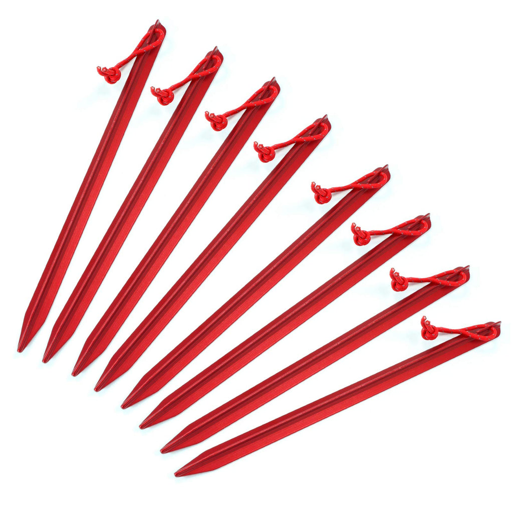 Asr Outdoor 9 Inch Aircraft Grade Aluminum Camping Stakes Tent Pegs - 8 Pack