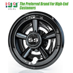 10L0L Golf Cart Wheel Covers Hub Caps For Ezgo, Club Car, Yamaha - 8 Inch Snap-On Installation, Black, Set Of 4