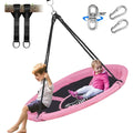 Hishine 43 Saucer Tree Swing for Kids, 360 Rotate Waterproof Flying Saucer Swing with Swivel, Hanging Straps, Adjustable Ropes, 