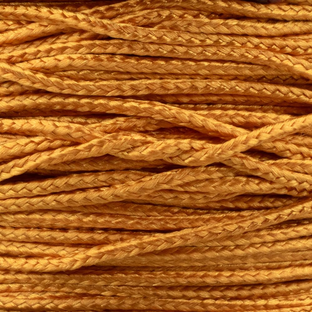 Paracord Planet Micro Paracord - Thin Braided Cord For Crafting, Fishing, And Diy Projects In 125 Ft Spools - Goldenrod