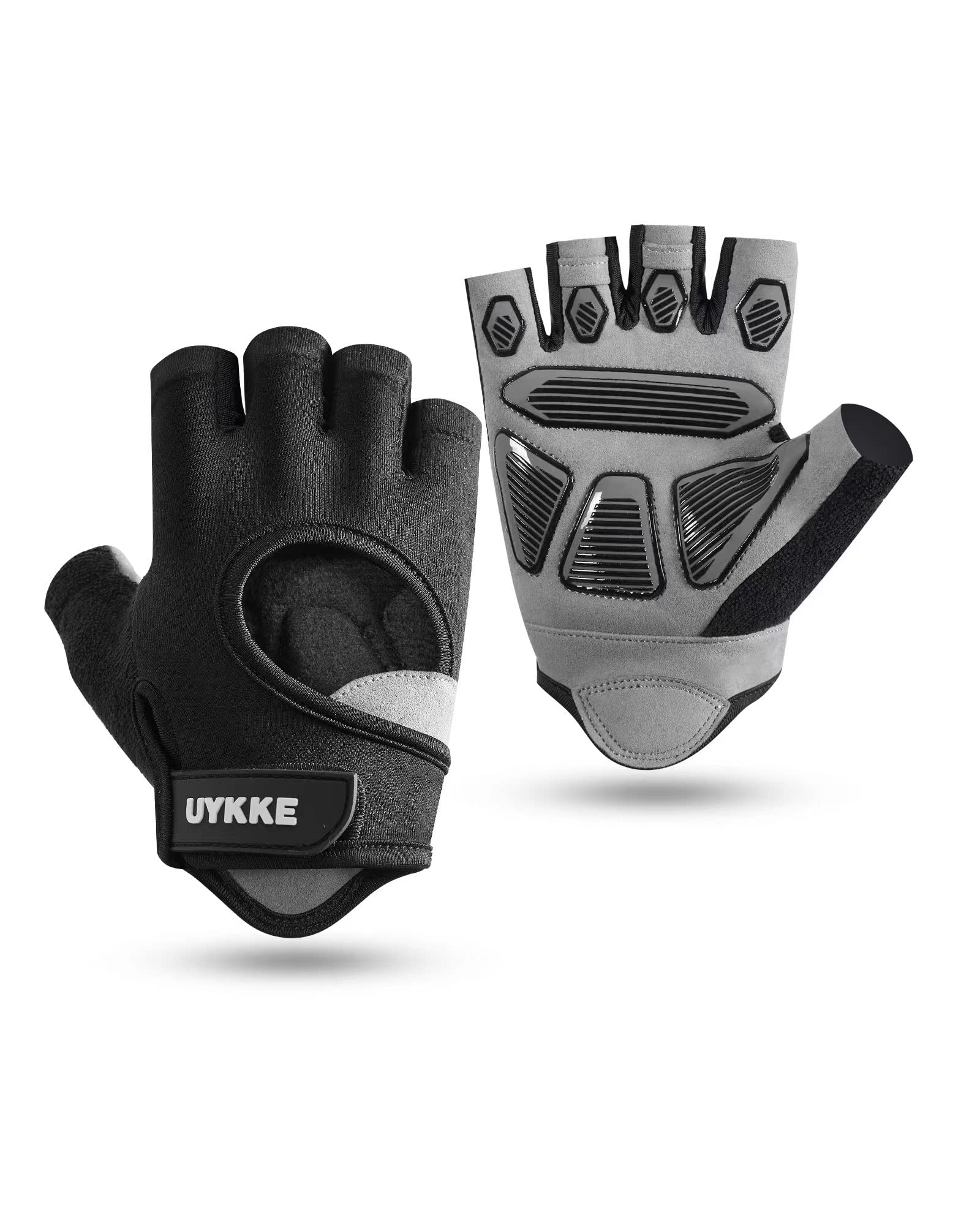 Uykke Workout Gloves For Men And Women, Exercise Gloves For Weight Lifting, Cycling, Gym, Training, Breathable And Snug Fit (Bla