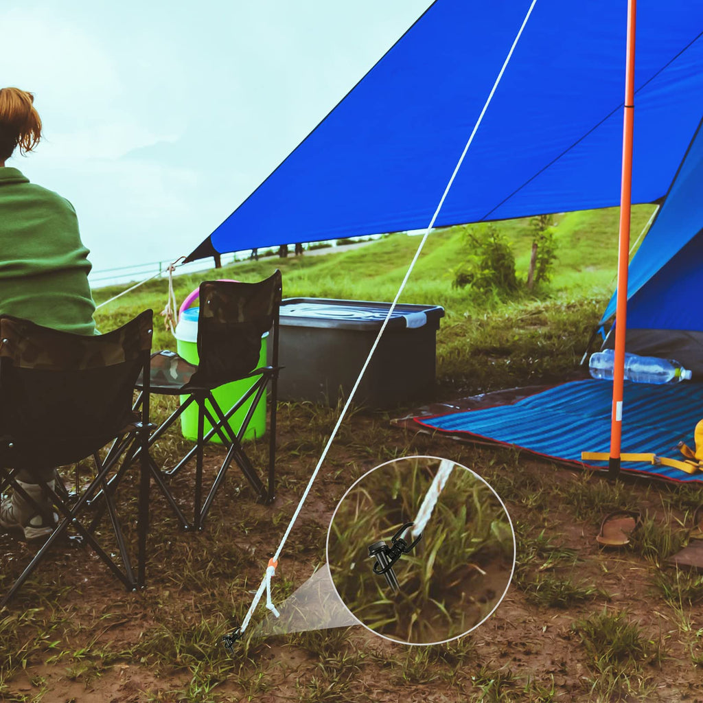 Reginary 24 Pcs Ground Anchors Screw In Tent Stakes Heavy Duty Trampoline Anchors High Wind For Camping Canopy Carport Sheds Bea