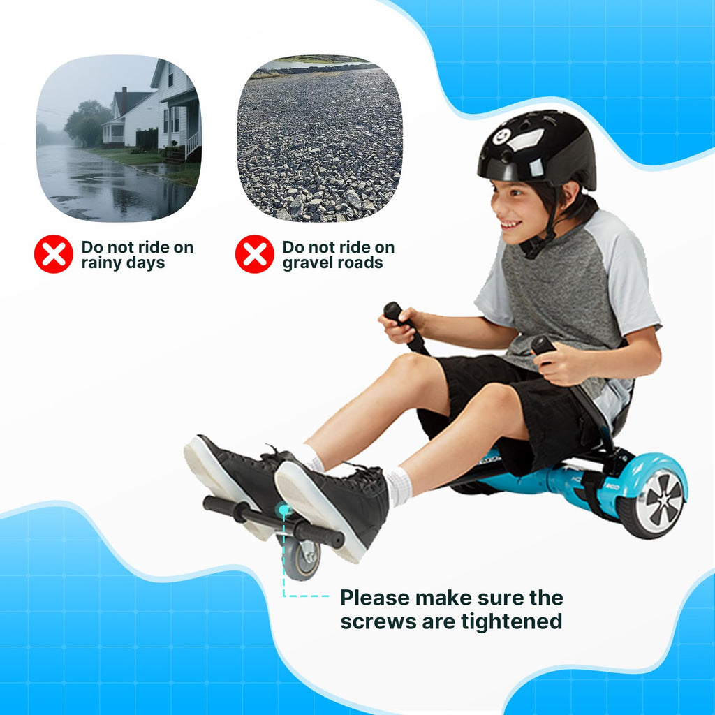 Gotrax HoverflyKart Seat Attachment Accessory for 6.5 8 8.5 10 Self Balancing Scooter, Adjustable Frame Length and Handlebar Con