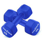 Fitness Republic 10Lb Neoprene Workout Dumbbells Set Of 2 - Non Slip, Anti Roll Exercise & Fitness Dumbbells - Hex Shaped Hand W