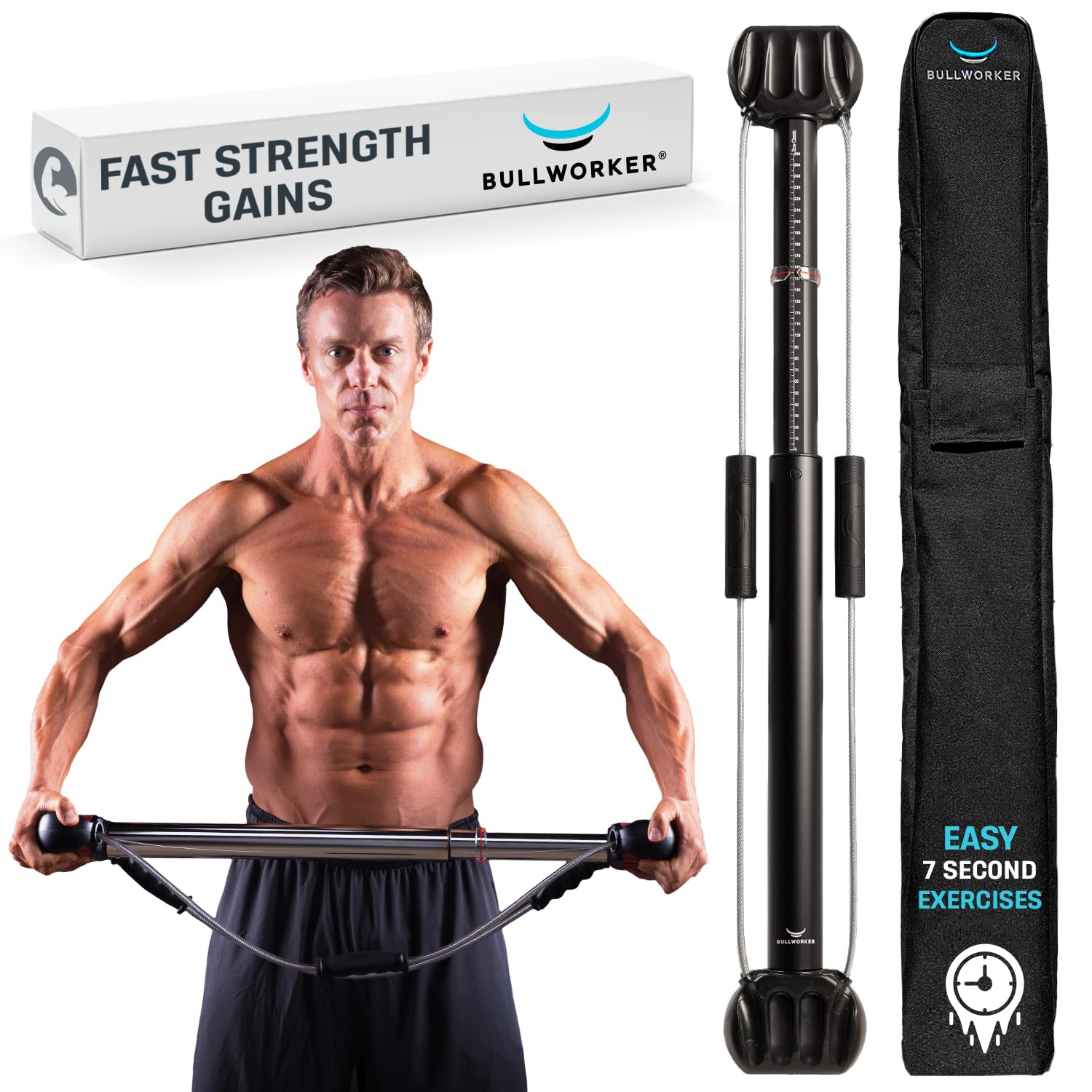 Bullworker Bow Classic 36 Isometric Exercise Equipment, Portable Strength Training at Home Gym Equipment for Back, Shoulder, Che