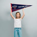 Rico Industries Nba Basketball New Orleans Pelicans Personalized - Custom 12'' X 30'' Soft Felt Pennant - Ez To Hang