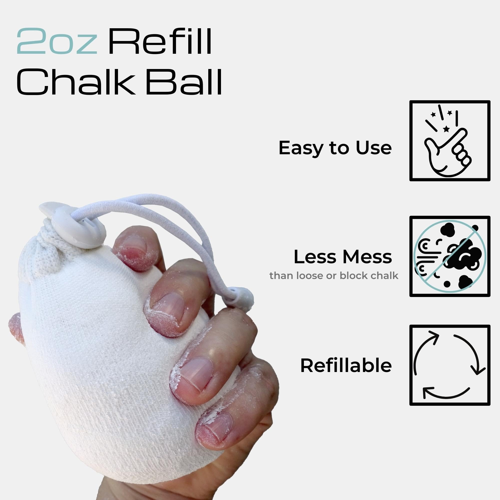Z Athletic Gym Chalk Ball For Rock Climbing, Gymnastics, And Weightlifting, 2Oz Refillable Ball