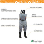Frogg Toggs Mens Hellbender Breathable Stockingfoot Fishing Chest Wader, Slate/Gray, Small Us