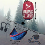 Albatross Outdoors Xl Double Camping Hammock - Quality Breathable Ripstop Nylon - High Capacity - Includes Tree Straps And Carab