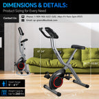 Portable Exercise Bike, Lightweight Stationary Bikes for Home Workout, Foldable Indoor Cycling Bike for Seniors, 260LB Capacity,