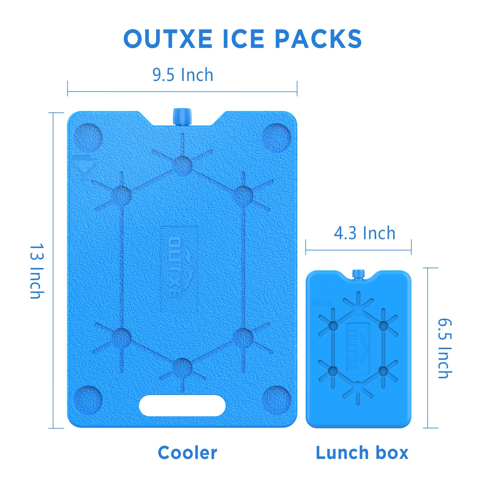 Outxe Ice Packs For Coolers 3-Pack 10 * 13 Inch Slim Space Saving Reusable Long Lasting Cold Freezer Packs For Coolers Keep Food