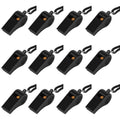 Fya Sports Whistle With Lanyard, Super Loud Whistle, 12Pcs Black Plastic Whistles