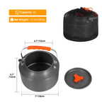 Redcamp 2L Outdoor Camping Kettle, Aluminum Water Pot With Carrying Bag, Compact Lightweight Camp Tea Kettle Coffee Pot For Hiki