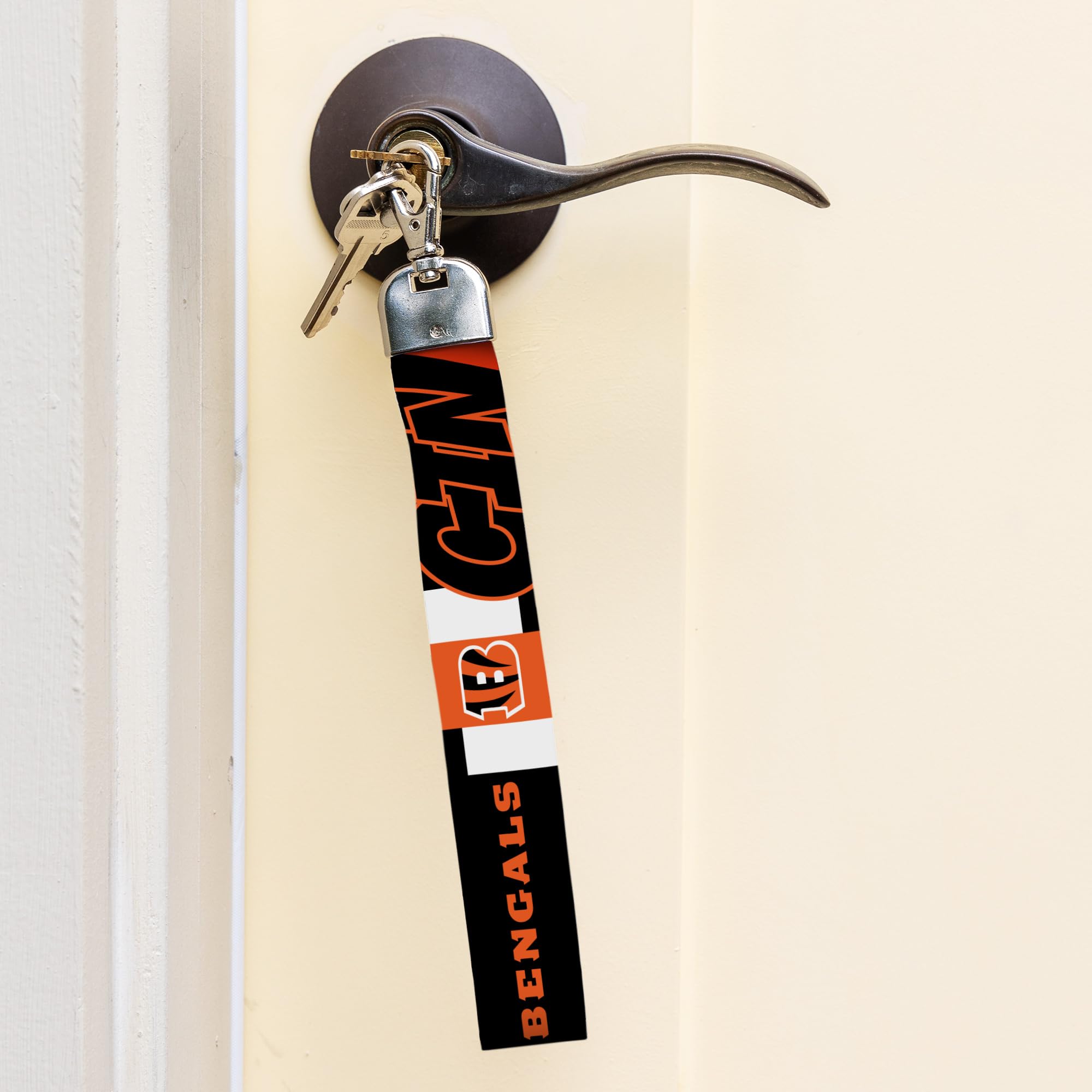 Rico Industries Nfl Football Cincinnati Bengals Standard Wrist Lanyard Key Chain, Cute Wristlet Strap Keychain Holder For Women