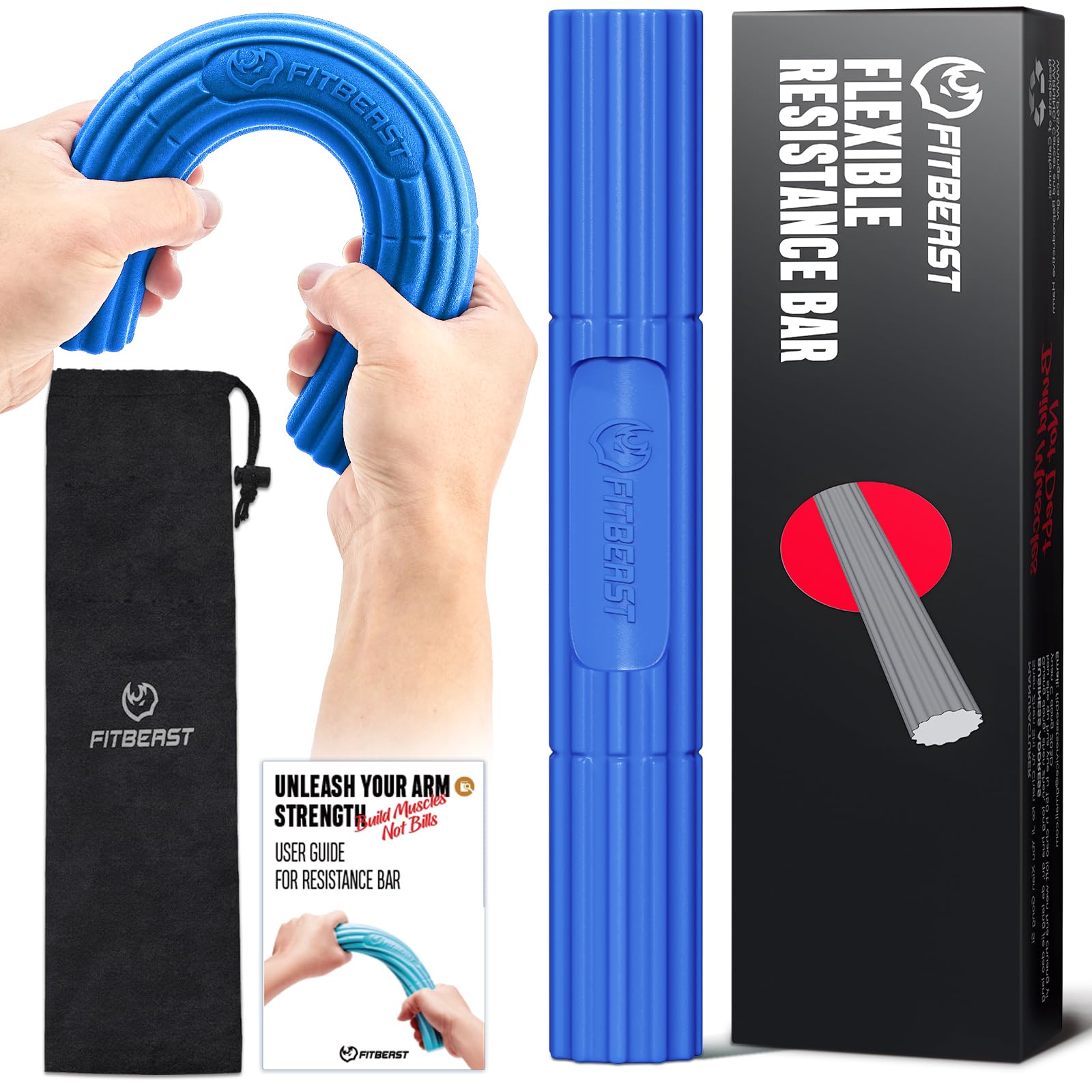 Fitbeast Hand Exerciser Bars For Physical Therapy - Relieves Tendonitis Pain & Improve Grip Strength, Injury Recovery, Forearm (